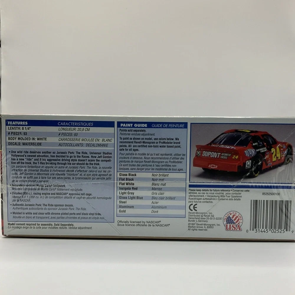 Revell Monogram #24 Jeff Gordon Jurassic Park 1/24 Scale‎ Model Kit Sealed